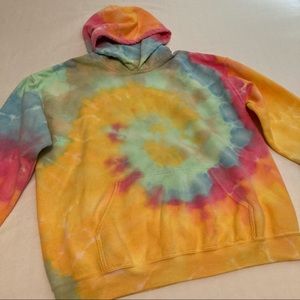 Multicolor Tie-Dye Pullover Hoodie Sweatshirt